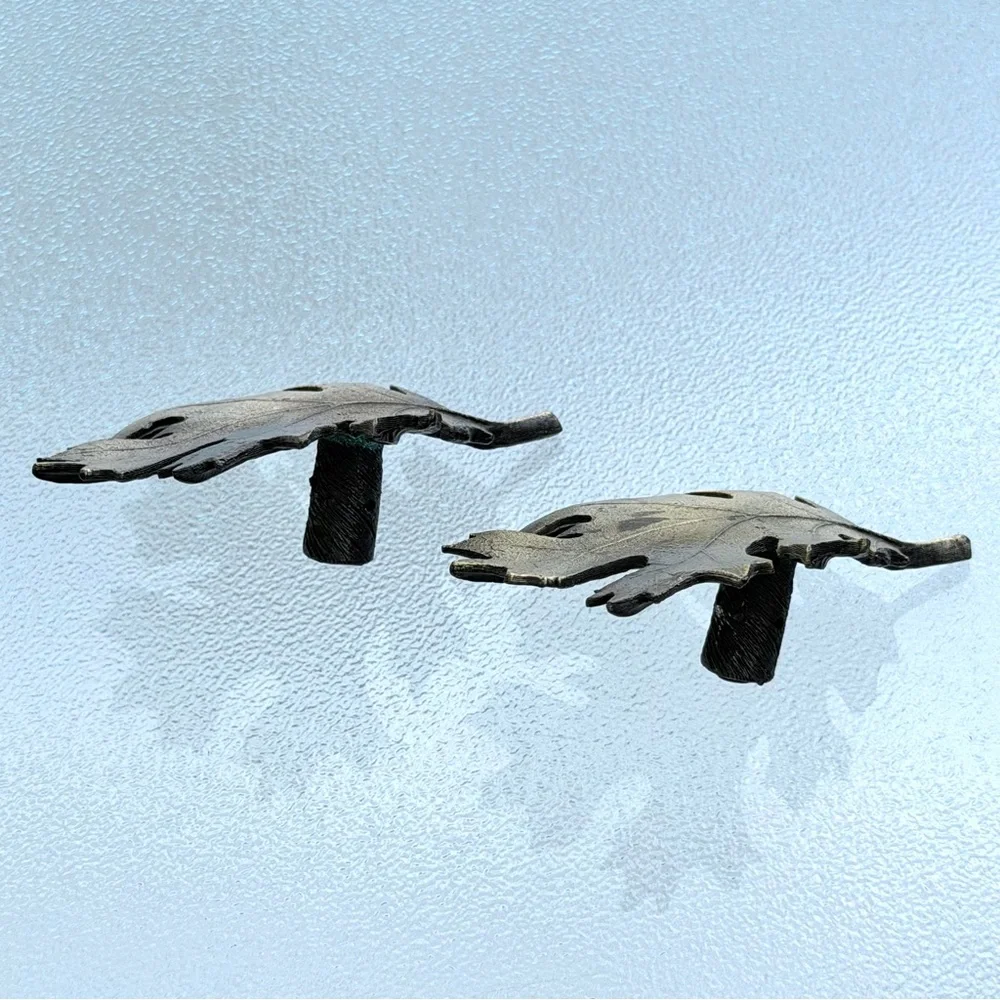 Oak Leaf Curtain Pullbacks Bronze Tone Metal